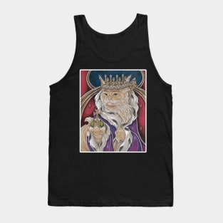 King Cat - White Outlined Design Tank Top